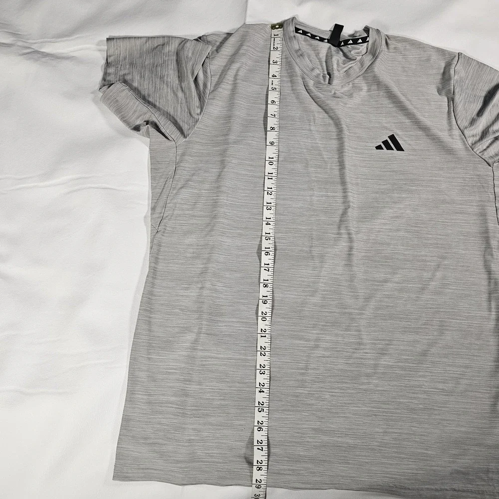 Adidas AeroReady Gray Athletic T‎ Shirt Mens Large Short Sleeve Logo